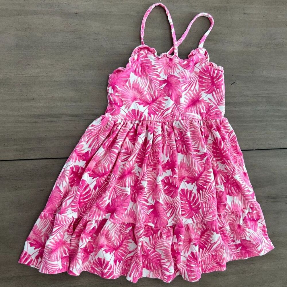 Janie and Jack Girls Floral Dress Pink Flowers Size 3 Cotton
